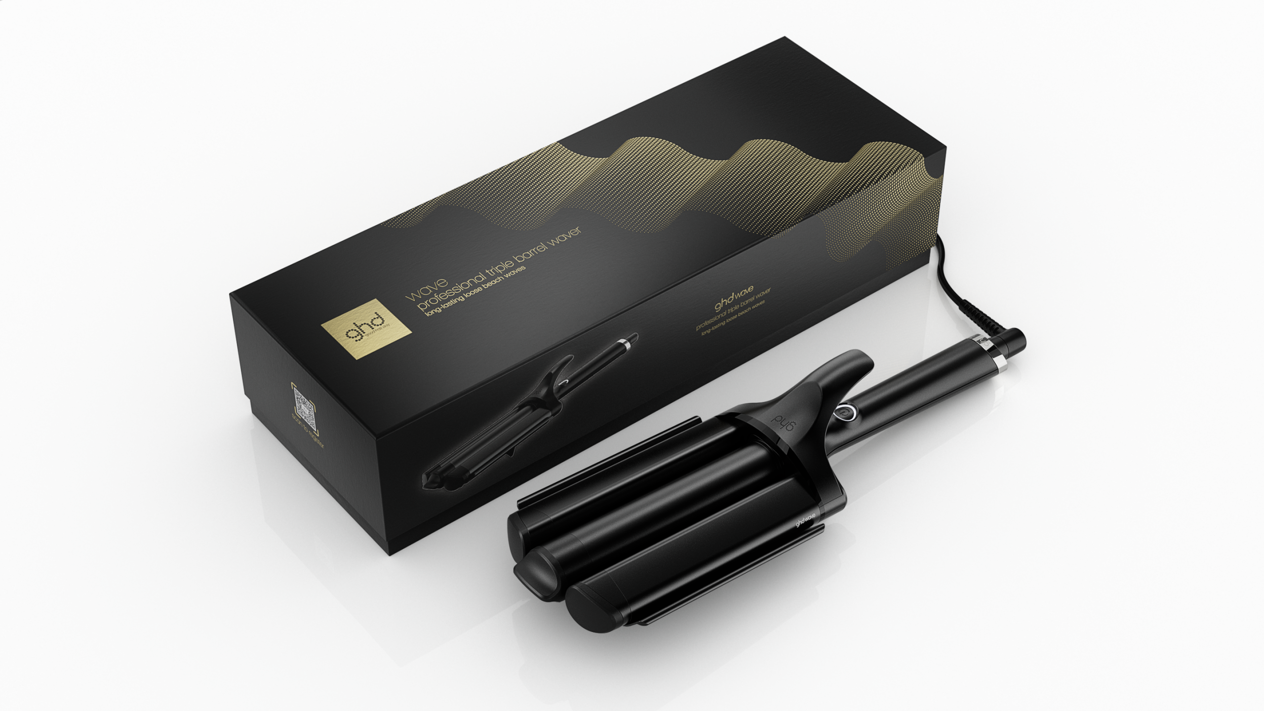 Wave25_DigitalOnWhite_Wave&Packaging_HR_RGB_LS_12x4_NoExpiry Tenacilla triple GHD WAVE - Imagen 1
